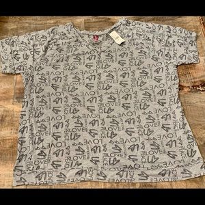 Lane Bryant - ActiveWear gray peace & love T-shirt